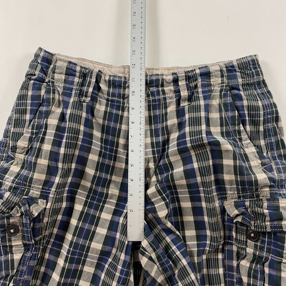 American Eagle Outfitters Classic Length Plaid Cargo Shorts Mens Size 32 Cotton - Picture 9 of 12